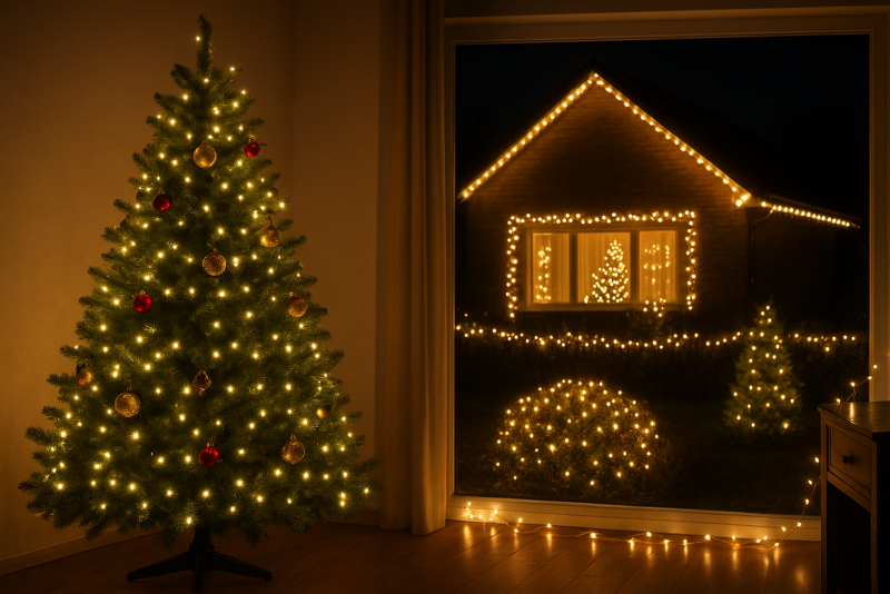 Câți metri de luminițe aveți nevoie pentru bradul de Crăciun, acoperiș sau grădină?