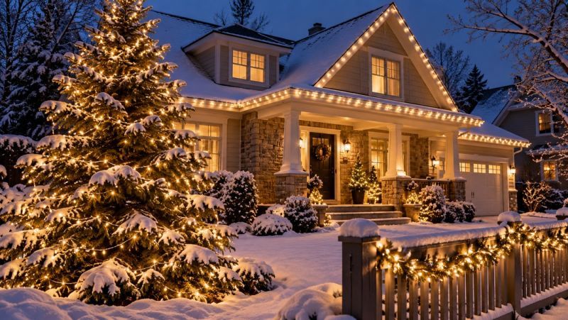 Câți metri de instalații luminoase de Crăciun pentru exterior  să cumpărați?