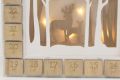 Calendar Crăciun din lemn cu LED și timer, motiv reni, 30x25