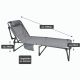 Șezlong pliabil cu pernă, gri, 189 x 63 x 34 cm