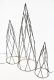Set de piramide metalice, 154 LED-uri, alb cald.