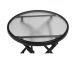 Masă de depozitare cu blat din sticlă, neagră, Ø 45 cm, oțel