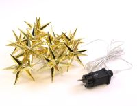 Lanț luminos cu LED-uri, 10 LED-uri, stele, 12 cm, alb cald