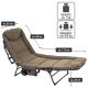 Sezlong de camping cu pernă, 175 x 65 cm, khaki