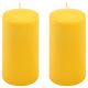 Set de lumânări stâlp, 15 cm, Ø 7,5 cm, galben, 2 buc