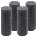Set de lumânări rustice, 20 cm, Ø 7,5 cm, antracit, 4 buc