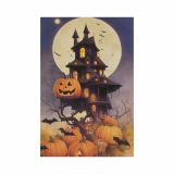 Pictură pe perete Vila înfricoșătoare, 9 LED-uri, 60 x 40 cm