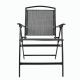 Scaun de grădină, pliabil, negru, 90,5 x 57 x 65,5 cm