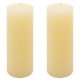 Set de lumânări rustice, 20 cm, Ø 7,5 cm, crem, 2 buc