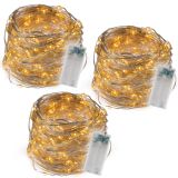 Set de 3 șiruri de lumini cu 40 de diode LED, alb cald.