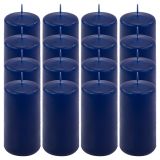 Set de lumânări cilindrice, 10 cm, Ø 5 cm, albastru, 16 buc.