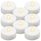 Set lumânării pe baterii, cu temporizator, albe, 8 bu