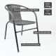 Set de scaune bistro de grădină, stivuibile, gri, 2 buc