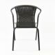 Set de scaune bistro de grădină, stivuibile, gri, 2 buc