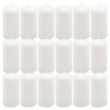Set de lumânări pilon, 11,5 cm, Ø 6 cm, alb, 18 buc.