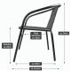 Set de scaune bistro de grădină, stivuibile, gri, 4 buc