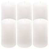 Set de lumânări rustice, 11,5 cm, Ø 6,8 cm, alb, 6 buc