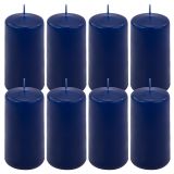 Set de lumânări cilindrice, 10 cm, Ø 5 cm, albastru, 8 buc.