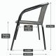 Set de scaune de grădină, stivuibile, gri închis, 2 buc