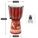 Tambur pentru copii Djembe, elefant, realizat manual, 30 cm