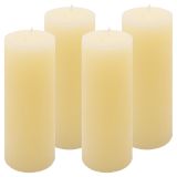 Set de lumânări rustice, 20 cm, Ø 7,5 cm, crem, 4 buc