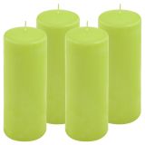 Set de lumânări tip pilon, 20 cm, Ø 7,5 cm, verde deschis, 4