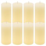 Set de lumânări rustice, 10 cm, Ø 5 cm, crem, 8 buc