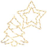 Decorațiuni LED de Crăciun, stea, copac, alb cald, 2x50 LED-