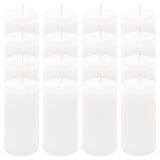 Set de lumânări rustice, 10 cm, Ø 5 cm, alb, 16 buc.