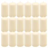 Set de lumânări pilon, 11,5 cm, Ø 6 cm, crem, 18 buc.