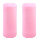 Set de lumânări t 25 cm, Ø 10 cm, roz, 2 buc