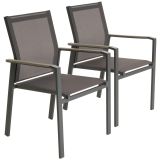 Set de scaune de grădină, gri  90 x 56,5 x 59,5 cm, 2 b