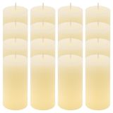 Set de lumânări rustice, 10 cm, Ø 5 cm, crem, 16 buc