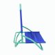 Set de scaune de plajă pliabile, PVC, albastru - verde, 2 bu