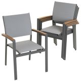 Set de scaune de grădină metalice stivuibile, antracit, 4 bu