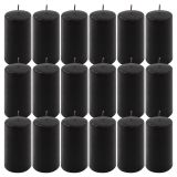 Set de lumânări pilon, 11,5 cm, Ø 6 cm, negru, 18 buc.