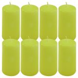 Set de lumânări cilindrice, 10 cm, Ø 5 cm, verde deschis, 8