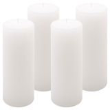 Set de lumânări rustice, 20 cm, Ø 7,5 cm, alb, 4 buc