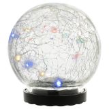 Lumina solară forma de glob de sticlă 10 LED-uri, multicolor