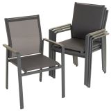 Set de scaune de grădină, gri, 90 x 56,5 x 59,5 cm, 4 b