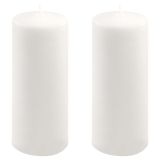 Set de lumânări tip pilon, 25 cm, Ø 10 cm, alb, 2 buc