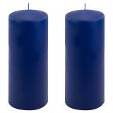 Set de lumânări în formă de pilon, 25 cm, Ø 10 cm, albastru,