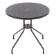 Masă rotundă exterior, 80 cm, oțel și plastic, maro, rezistă