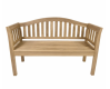 Bancă din tec natural pentru terasă și balcon, 2 persoane