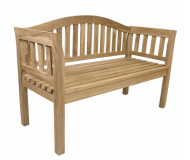 Bancă din tec natural pentru terasă și balcon, 2 persoane