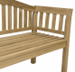 Bancă din tec natural pentru terasă și balcon, 2 persoane