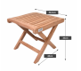 Taburet pliabil din lemn de tec, design natural, 43 cm