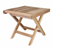 Taburet pliabil din lemn de tec natural, design minimalist,