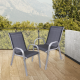 Set 4 scaune de grădină BARI, stivuibile, oțel și textilen,