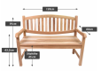 Bancă rustică din tec pentru terasă, 2 locuri, Bradford 120x